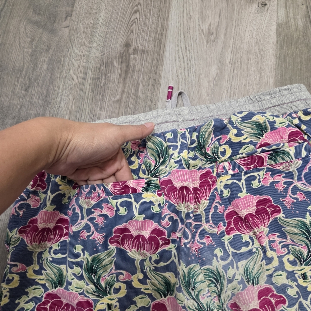 Anthropologie Eloise Floral Wide-Leg Lounge Pants Cotton Modal Boho Relaxed Fit - Picture 9 of 13